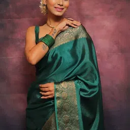 Bhagirath Fashion Woven Design Zari Silk Blend Saree-picture-19