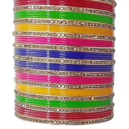 SAVORADE Set Of 22 Multi Plastic Bangle-picture-23