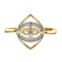 VALANOVA Yellow Gold Plated Sterling Silver Certified 0.18 Ct Lab Grown Diamond Ring-picture-24
