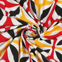 MILAAV Red Geometric 144 TC Bedsheet with 2 Pillow Covers image 3