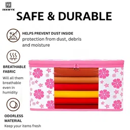 INNWYN White & Pink Floral Printed Crack Resistant Multi-Utility Organiser image 3