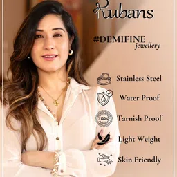 rubans voguish Rubans 18K Gold-Plated Stainless Steel Tarnish-Free Waterproof Dual Row CZ Adjustable Ring image 5