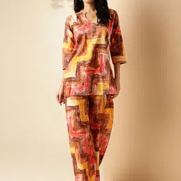 vbuyz KALINI Printed Pure Cotton Three Quarter Sleeve Tunic & Trouser Co-Ords-picture-31