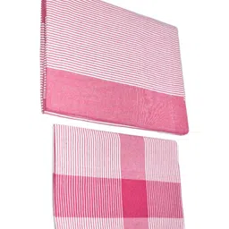 TUNI MANI Pink & White Single Bedsheet with 1 Pillow Covers image 2