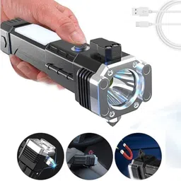 Multifunctional LED Safety Lamp Breaking Hammer Emergency Hiking with Side Light Torch-image-18