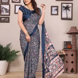 ROOP SUNDARI SAREES Floral Printed Pure Chiffon Saree-image-99