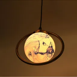 1ST TIME Blue & Gold-Toned 4 Pieces Textured Spherical Ceiling Lamp-image-35