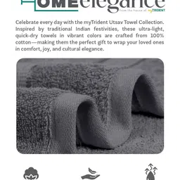 home elegance by mytrident HOME ELEGANCE Grey 3 Pieces Cotton 400 GSM Towel Set image 3