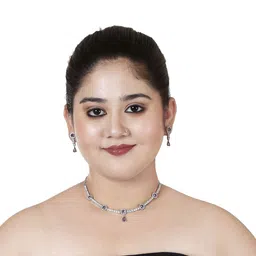 Gemron Jewel Rhodium-Plated American Diamond & Cubic Zirconia-Studded Jewellery Set image 5