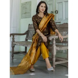 VredeVogel Women Floral Regular Kurta with Trousers & With Dupatta image 1