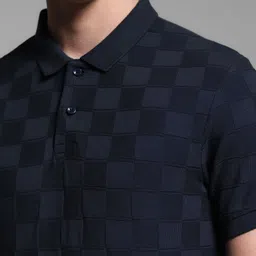 Jack & Jones Men Checked Polo Collar Cotton T-shirt image 2