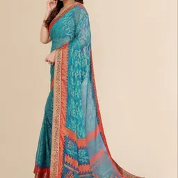 DIVASTRI Ethnic Motifs Zari Pure Chiffon Saree image 4