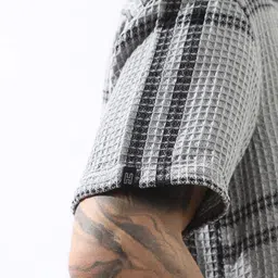 Hubberholme Men Relaxed Fit Textured Checked Casual Shirt image 3