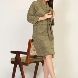 Creeva Unisex Shawl Collar Bath Robe-image-13