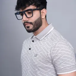 INKMAN Men Printed Polo Collar Bio Finish T-shirt image 3