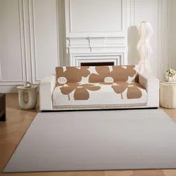 HOMETHREADS Beige Embroidered Sofa Cover image 4