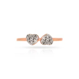 BHIMA 18K BIS Hallmark 750 Purity Rose Gold Tiny Hearts Diamond Ring-picture-12