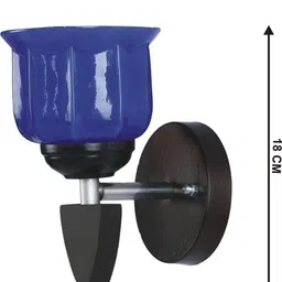 1ST TIME Pack Of 4 Blue & Black Glass Cylinder Shaped Wall Lamp image 2