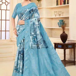 JIVORA Floral Printed Zari Saree-image-84