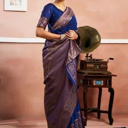 Vmdesigns Woven Design Zari Art Silk Handloom Banarasi Saree image 3