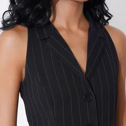 Honey by Pantaloons Women Striped Shirt Collar Shift Mini Dress image 3