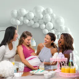 aaradhya Solid White Balloons Latex Party Balloons (Pack of 25 Pieces) Balloon image 2