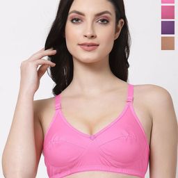 SHYAM SONS FLAIR Shine Pack Of 4 Women Full Coverage Everyday Bra-picture-35