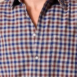 Aldeno Standard Fit Spread Collar Long Sleeves Checked Pure Cotton Shirt image 4
