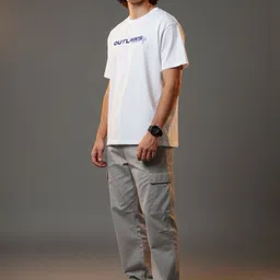 OUTLAWS Men Printed Round Neck Cotton T-shirt image 1