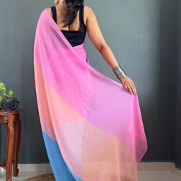 SHOPLANCE Ombre Pure Georgette Saree image 4