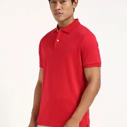 Tommy Hilfiger Men Solid Polo Collar Cotton T-shirt image 4