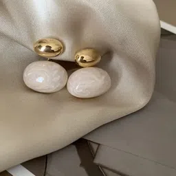 DressBerry Gold-Plated Pearls Beaded Contemporary Korean Drop Earrings image 2