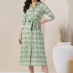 KALAMIR Print Shirt Midi Dress image 3