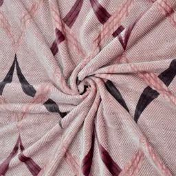 FABINALIV Purple & Black Geometric Woollen AC Room 300 GSM Single Bed Blanket image 5