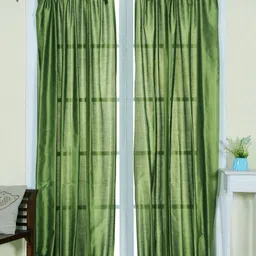 Soumya Green Set of 2 Sheer Long Door Curtain-image-17