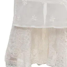 MRS RIGHT Women Ethnic Motifs Embroidered Regular Chikankari Kurta with Sharara image 3