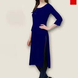 Coft Selection Of 2 Round Neck Thread Work A-Line Crepe Kurta-picture-34