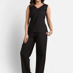 Crazy Needle V-Neck Sleeveless Pure Cotton Top & Palazzos With Shrug image 5