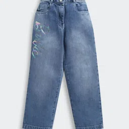 Tiny Girl Girls Straight Fit Mid-Rise Light Fade Embellished Stretchable Jeans-picture-23