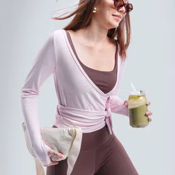 CAVA Women Pink Cotton Wrap Top-picture-10