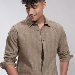 HIGHLANDER Men Comfort Slim Fit Opaque Casual Shirt-picture-34