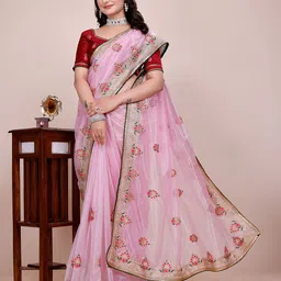 yourwish Ethnic Motifs Embroidered Saree-image-92