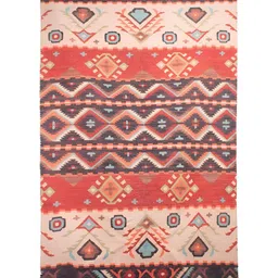 Mona B Red & Black Printed Cotton Dhurrie image 5