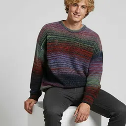 Mast & Harbour Striped Pullover with Fuzzy Detail image 5