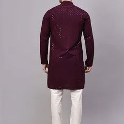 BH FAB Men Purple Cotton Kurtas image 3