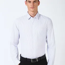 Peter England Men Spread Collar Vertical Striped Cotton Slim Fit Casual Shirt-picture-21