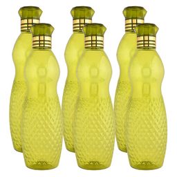 Aura Green & Gold-Toned 6 Pieces Textured Water Bottles-1 L Each-picture-27