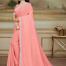 URU FASHION Embellished Embroidered Art Silk Banarasi Saree image 3