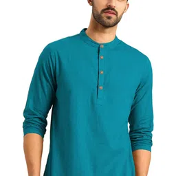 granthy Men Solid Slim Fit Full Sleeve Kurta-picture-10