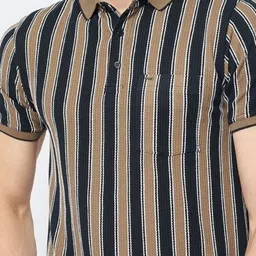 ARRAY Men Striped Polo Collar T-shirt image 3